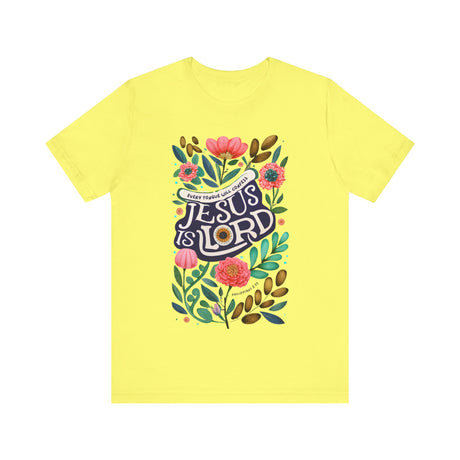 Jesus Is Lord Floral Design T-Shirt