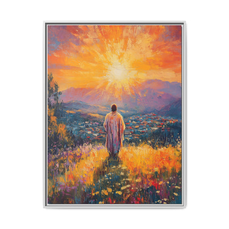 Jesus Overlooking the City (Framed Canvas) - Light of the World