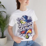 Autism Strong Puzzle Piece with Floral Accents T-Shirt