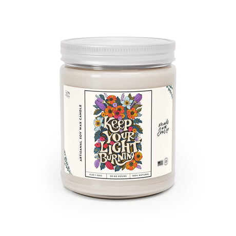 Keep Your Light Burning Floral Design Artisanal Candle