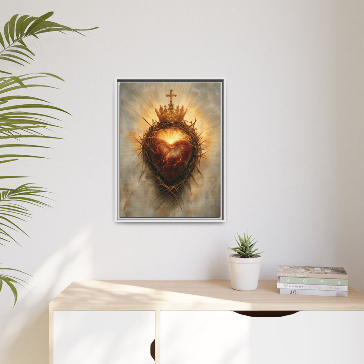 Sacred Heart of Jesus (Framed Canvas) - Eternal Love and Sacrifice