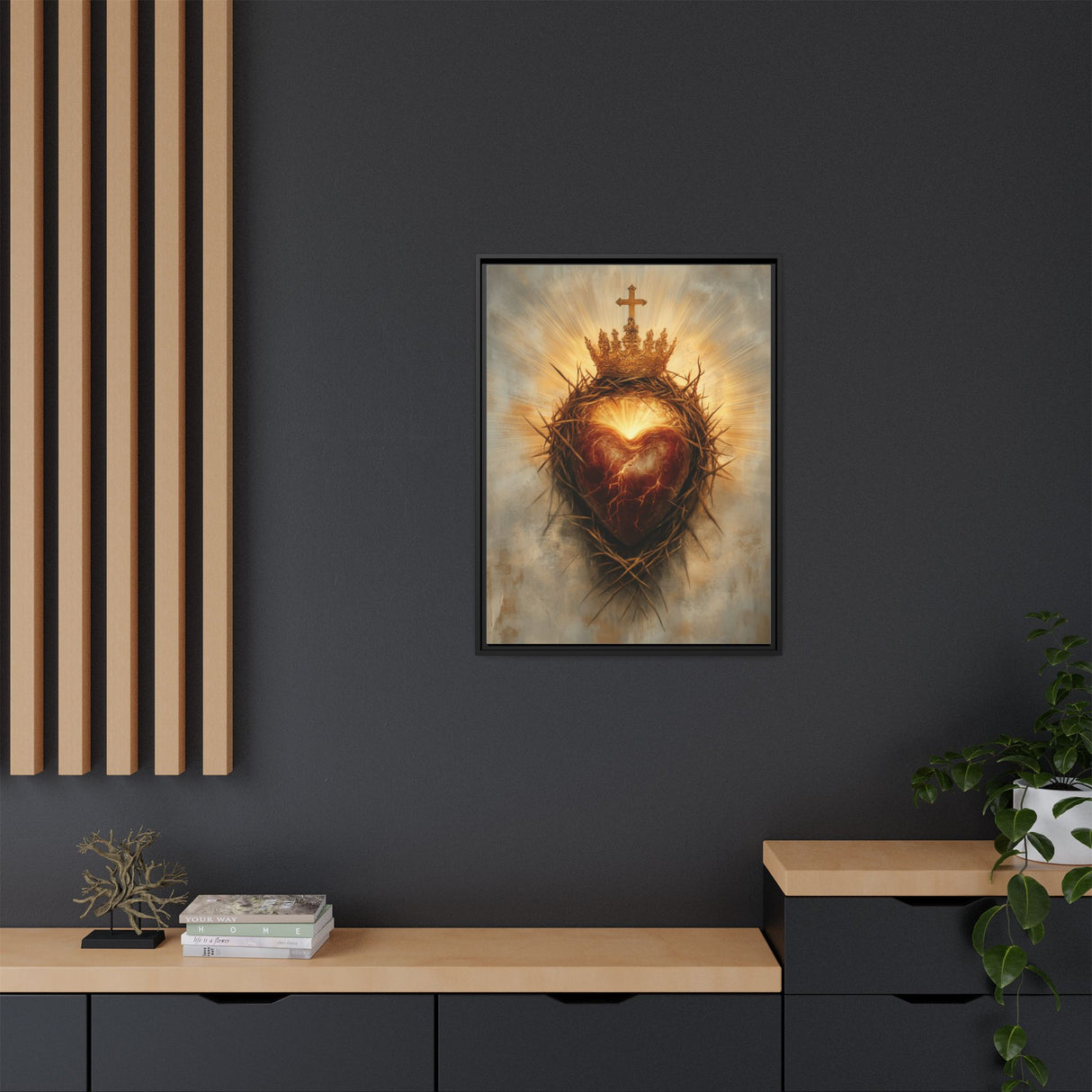 Sacred Heart of Jesus (Framed Canvas) - Eternal Love and Sacrifice