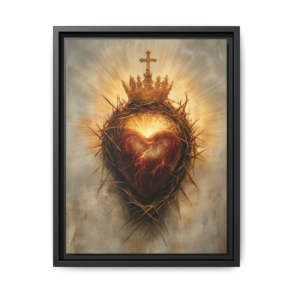 Sacred Heart of Jesus (Framed Canvas) - Eternal Love and Sacrifice