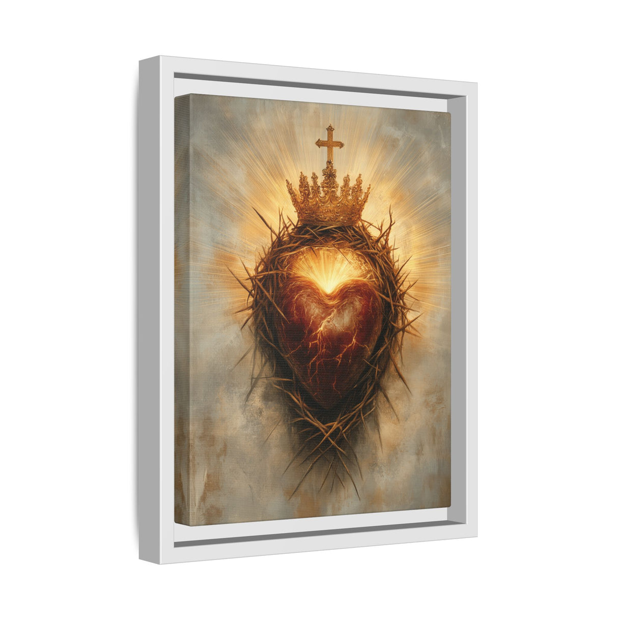 Sacred Heart of Jesus (Framed Canvas) - Eternal Love and Sacrifice