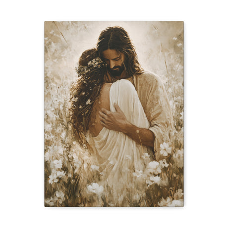 The Embrace of Grace Canvas - Jesus Holding His Beloved