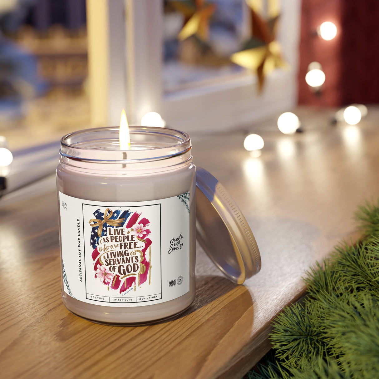 Live as People Who Are Free Artisanal Soy Wax Candle
