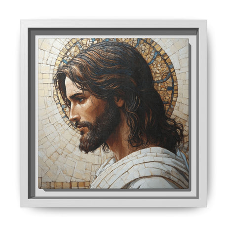 Christ Mosaic Framed Canvas - Divine Reflection