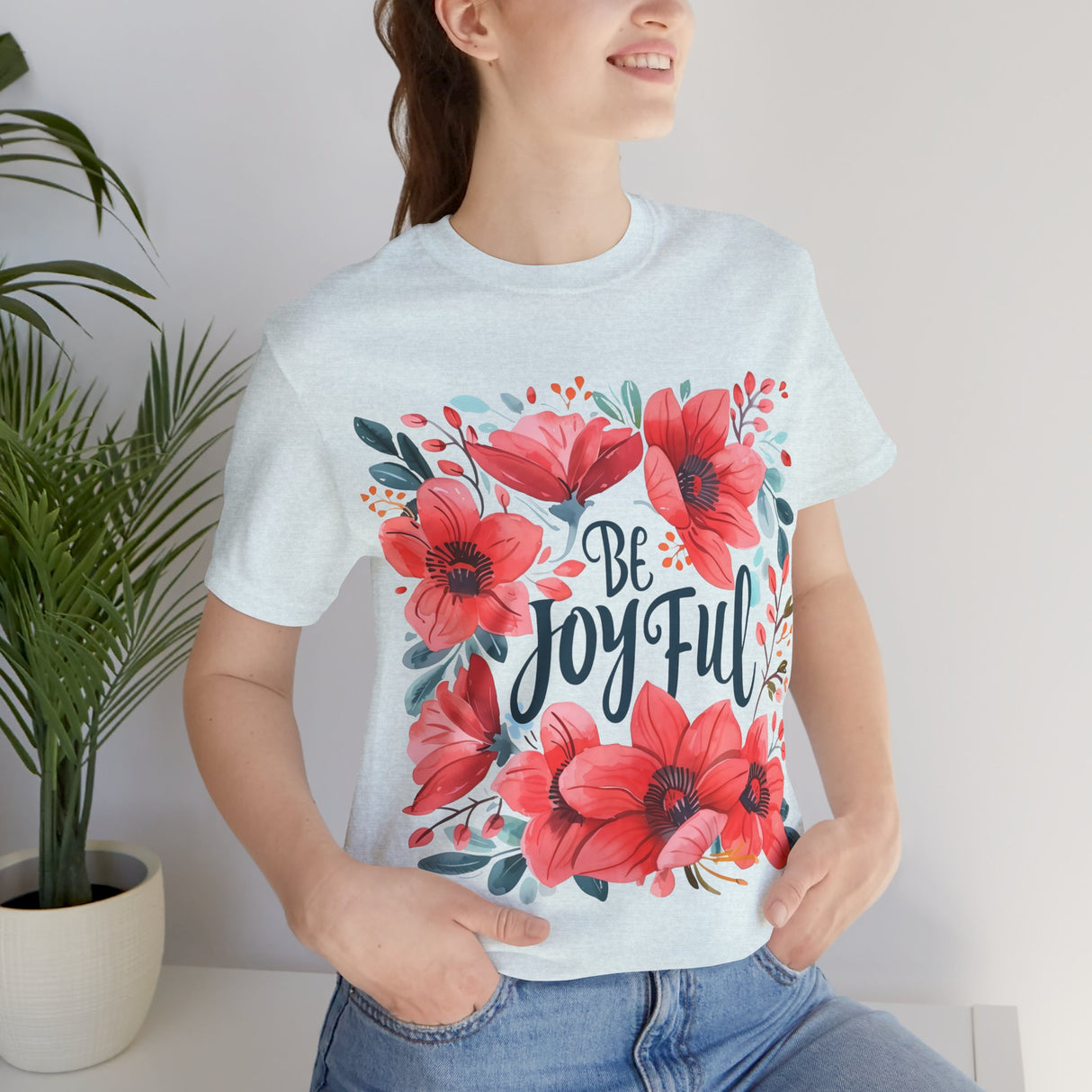 Be Joyful Floral Graphic T-Shirt