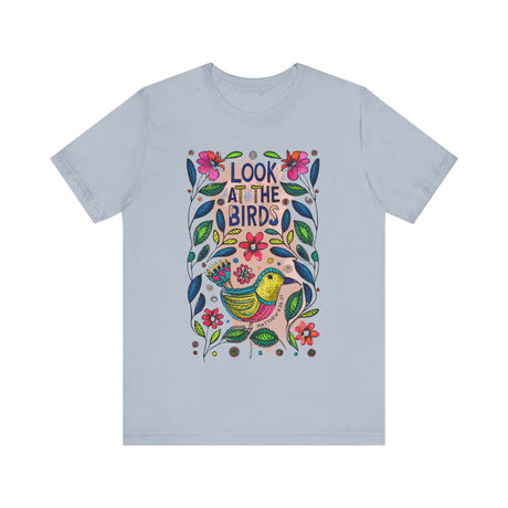 Look at the Birds Floral Design T-Shirt