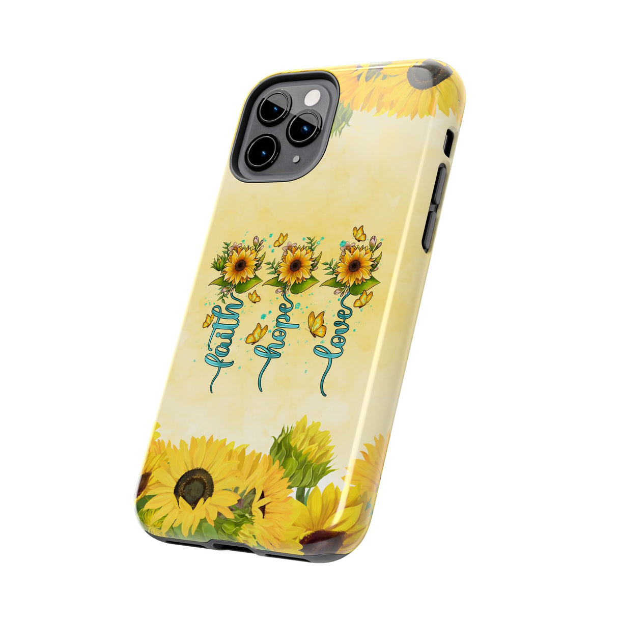 Faith, Hope, Love Sunflower Phone Case