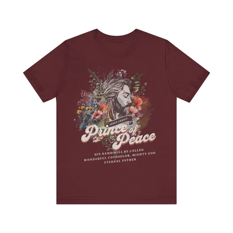 Prince of Peace Jesus Christ Floral Art T-Shirt