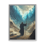 Moses Parting the Red Sea Framed Canvas - Deliverance Through Faith