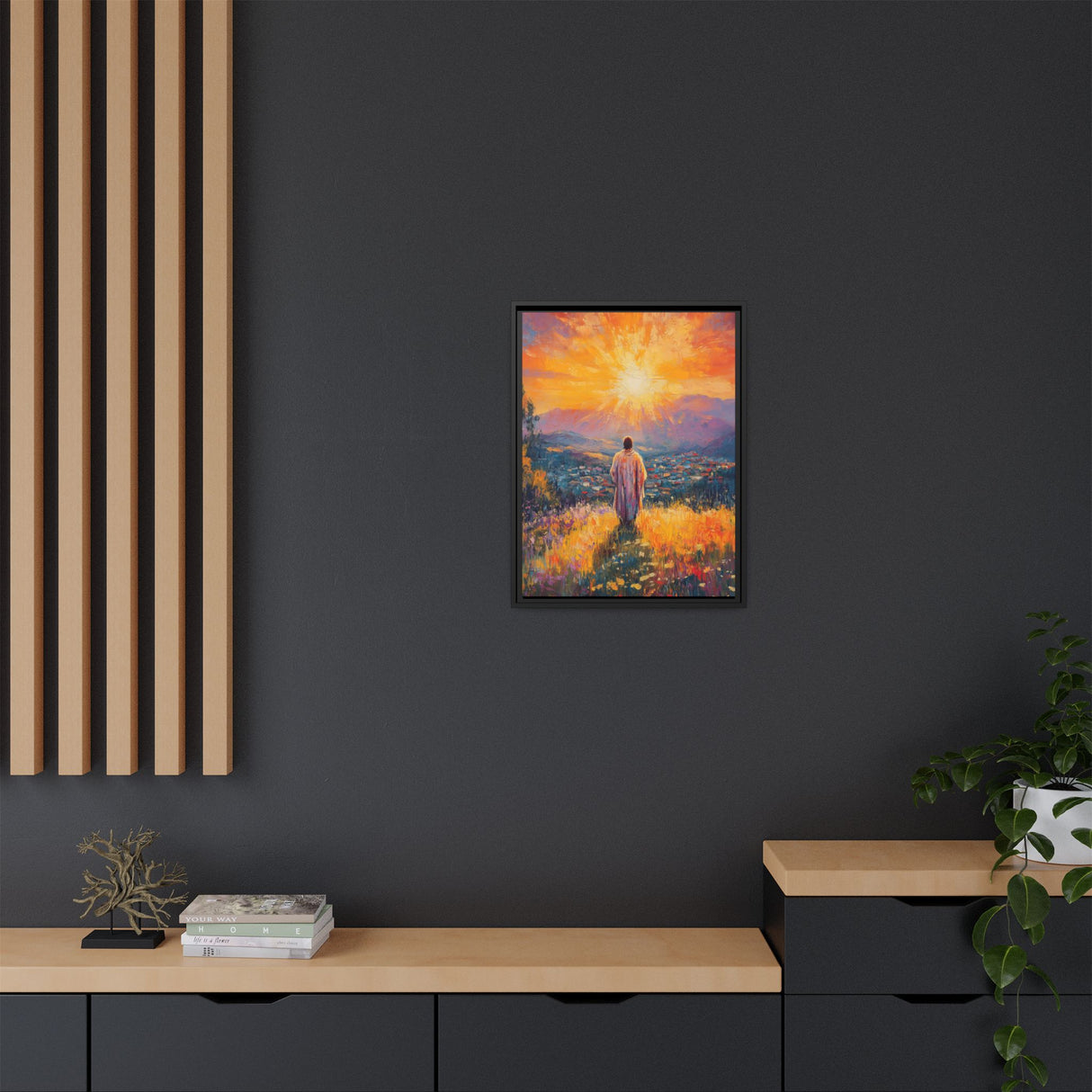 Jesus Overlooking the City (Framed Canvas) - Light of the World