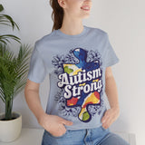 Autism Strong Puzzle Piece with Floral Accents T-Shirt