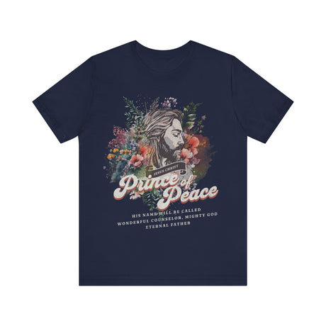 Prince of Peace Jesus Christ Floral Art T-Shirt