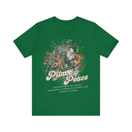 Prince of Peace Jesus Christ Floral Art T-Shirt