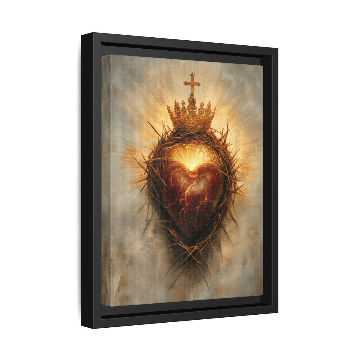 Sacred Heart of Jesus (Framed Canvas) - Eternal Love and Sacrifice