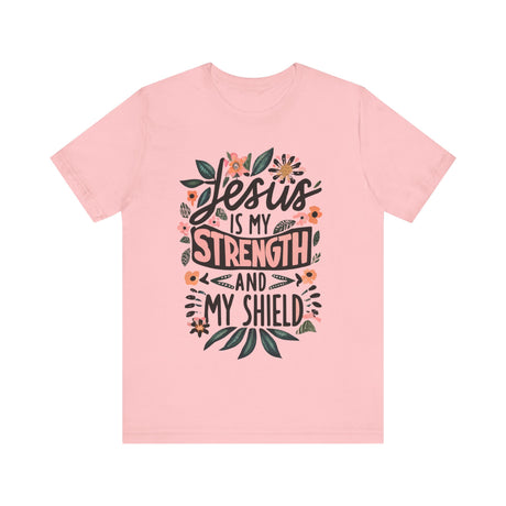 Jesus Is My Strength and Shield Floral T-Shirt