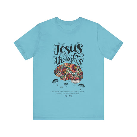 Jesus Thoughts with Floral Brain and Bible Verse T-Shirt