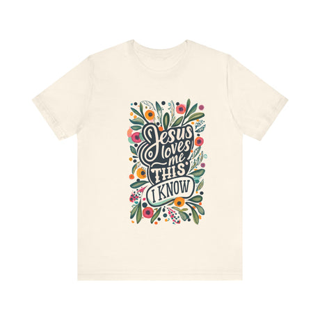 Jesus Loves Me Floral Design T-Shirt