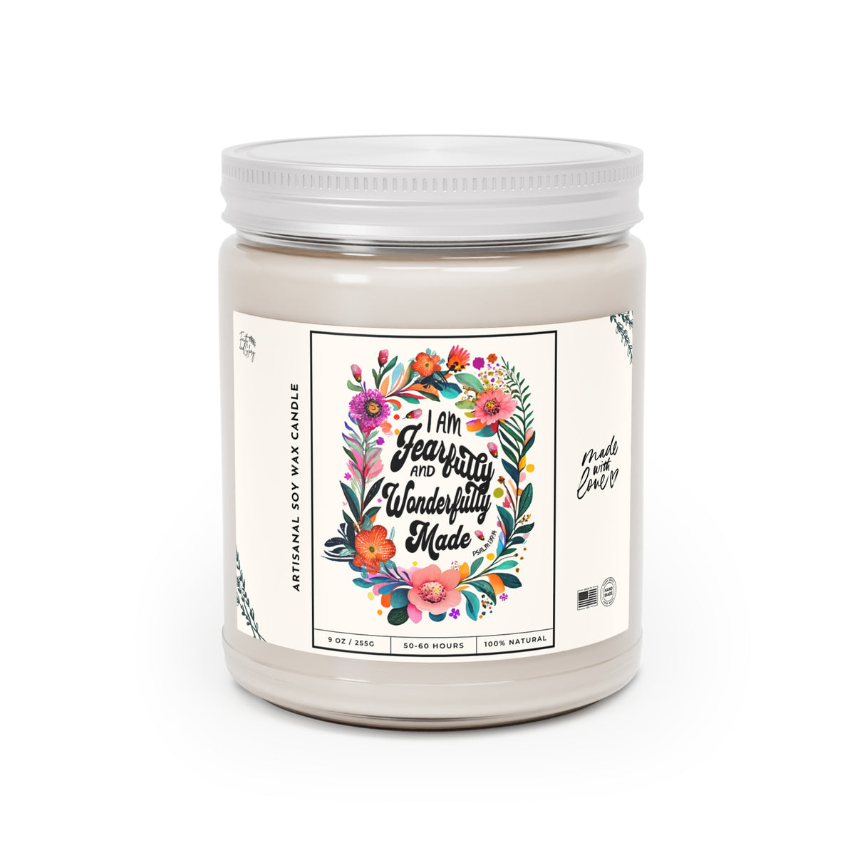 I Am Fearfully and Wonderfully Made Artisanal Soy Wax Candle