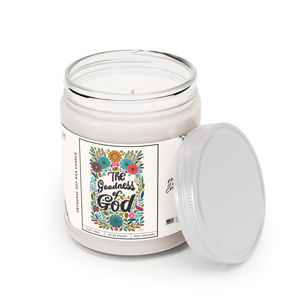 Goodness of God Floral Design Artisanal Candle