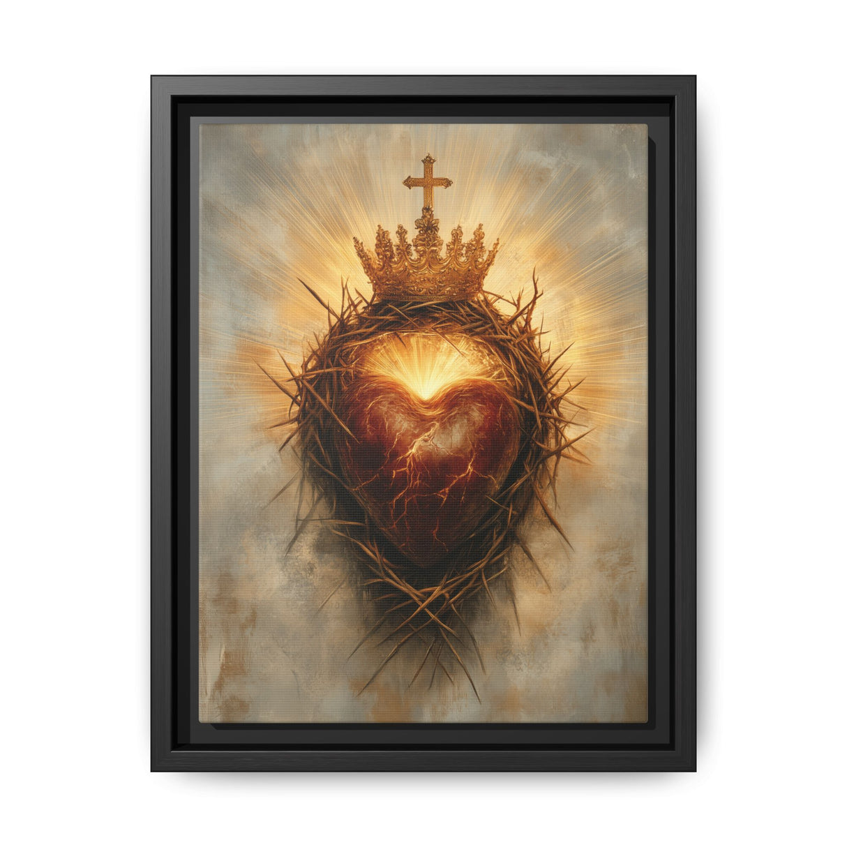 Sacred Heart of Jesus (Framed Canvas) - Eternal Love and Sacrifice