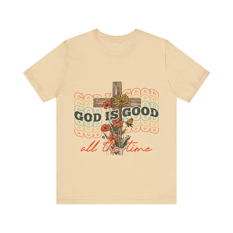 God is Good Cross and Flowers T-Shirt