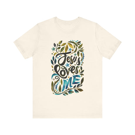 Jesus Loves Me Floral Typography T-Shirt