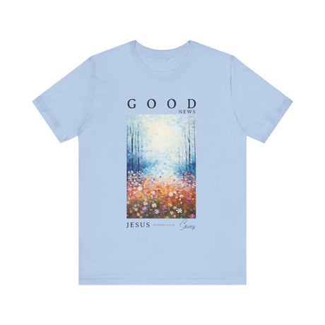 Good News Jesus Saves Floral Forest T-Shirt