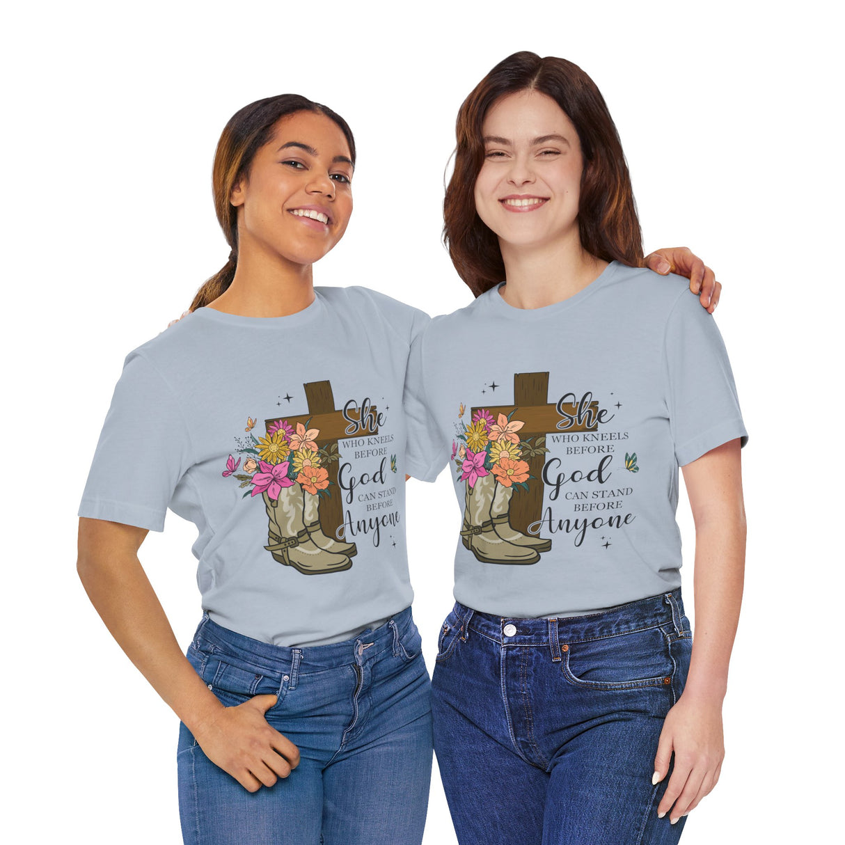 Faith and Strength Floral Cross T-Shirt