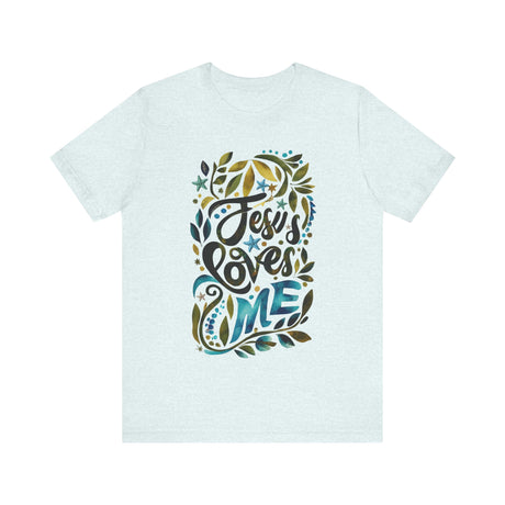 Jesus Loves Me Floral Typography T-Shirt