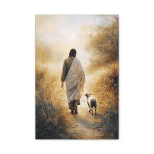 Jesus with the Lamb Canvas - The Good Shepherd