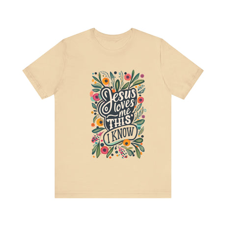 Jesus Loves Me Floral Design T-Shirt