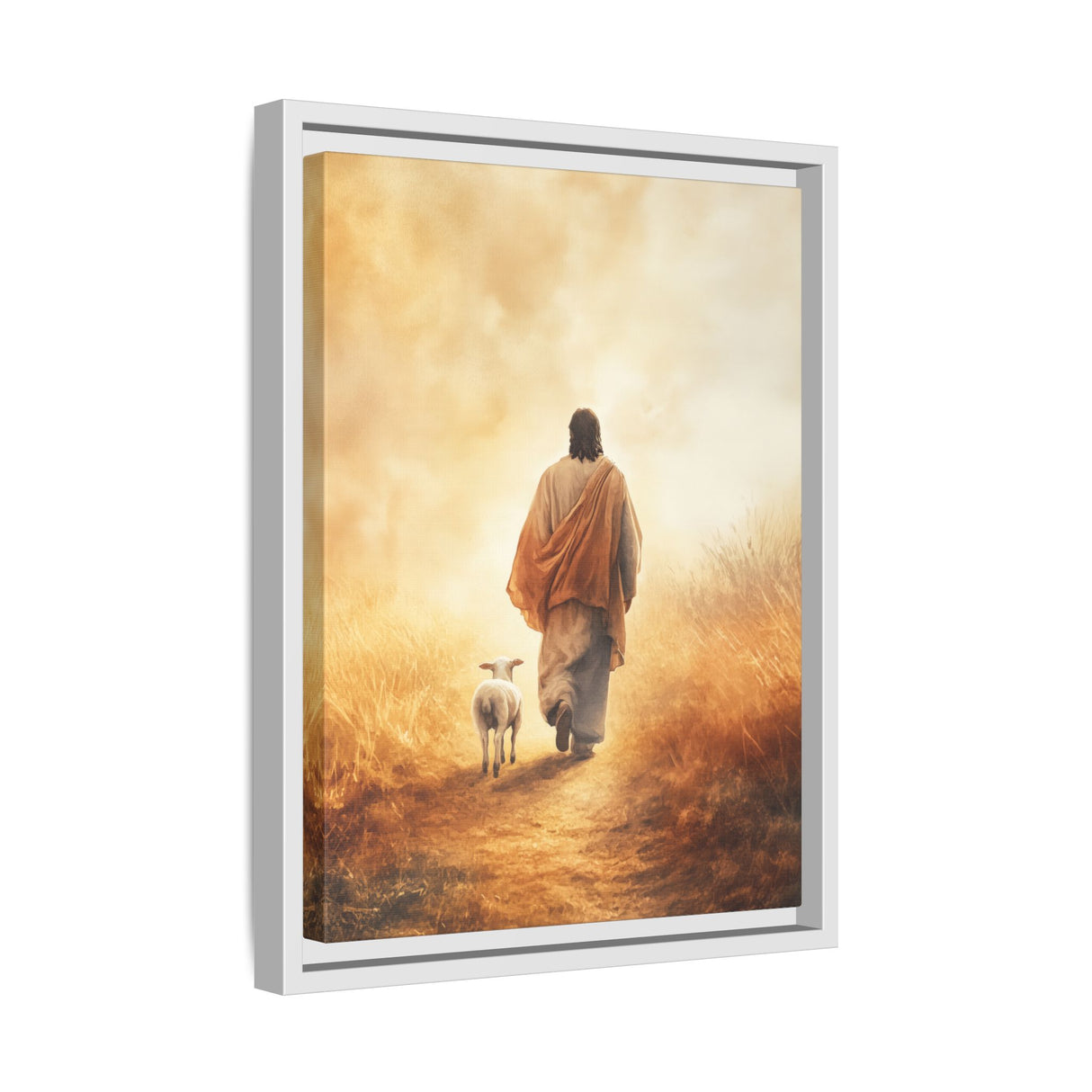 Jesus and the Lamb Framed Canvas - Guided by Grace