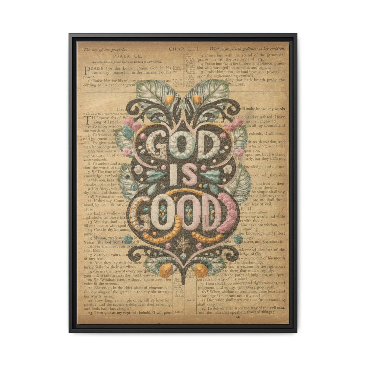 Timeless Wisdom - Proverbs & Psalms Framed Canvas