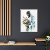 Jesus with Flowers Framed Canvas - Crown of Grace