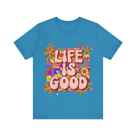 Life is Good Retro Floral Graphic T-Shirt