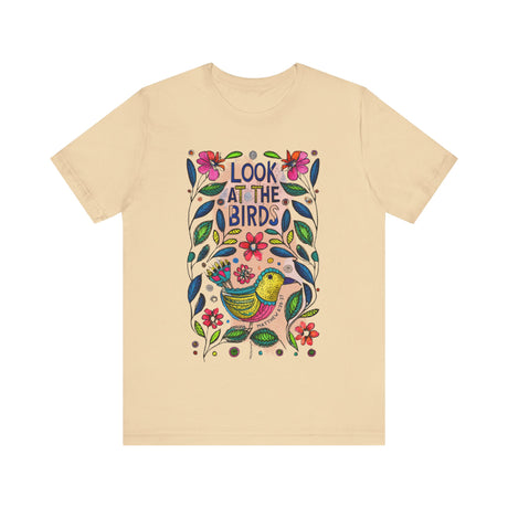 Look at the Birds Floral Design T-Shirt