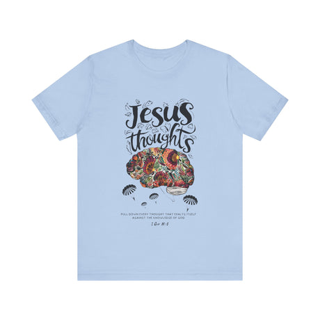 Jesus Thoughts with Floral Brain and Bible Verse T-Shirt