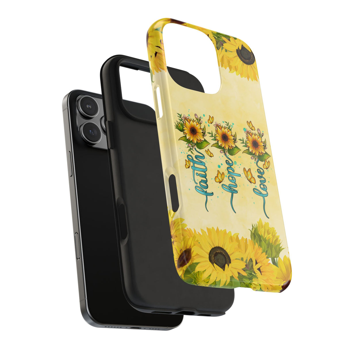 Faith, Hope, Love Sunflower Phone Case