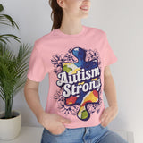 Autism Strong Puzzle Piece with Floral Accents T-Shirt