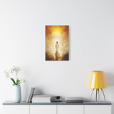 The Path of Light Canvas - Jesus Walking Towards the Dawn