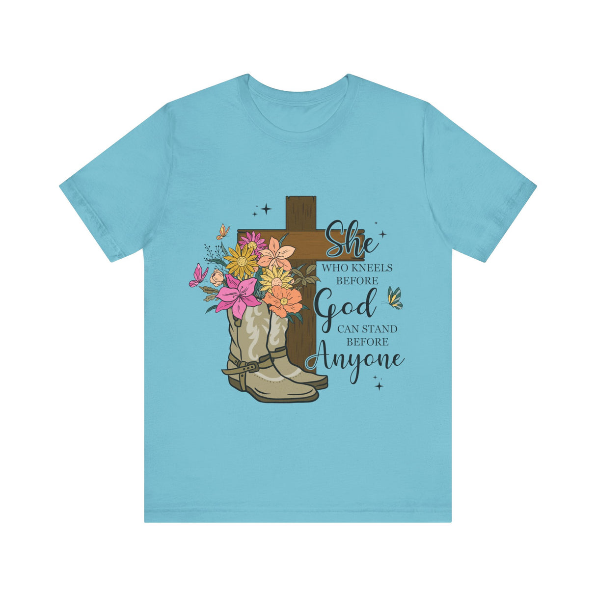 Faith and Strength Floral Cross T-Shirt