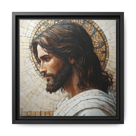 Christ Mosaic Framed Canvas - Divine Reflection