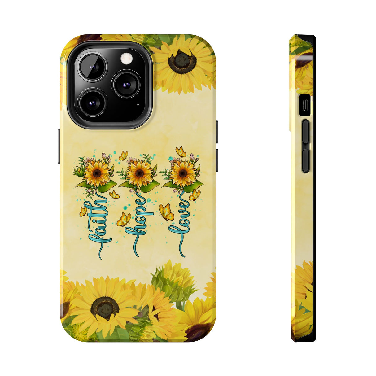 Faith, Hope, Love Sunflower Phone Case