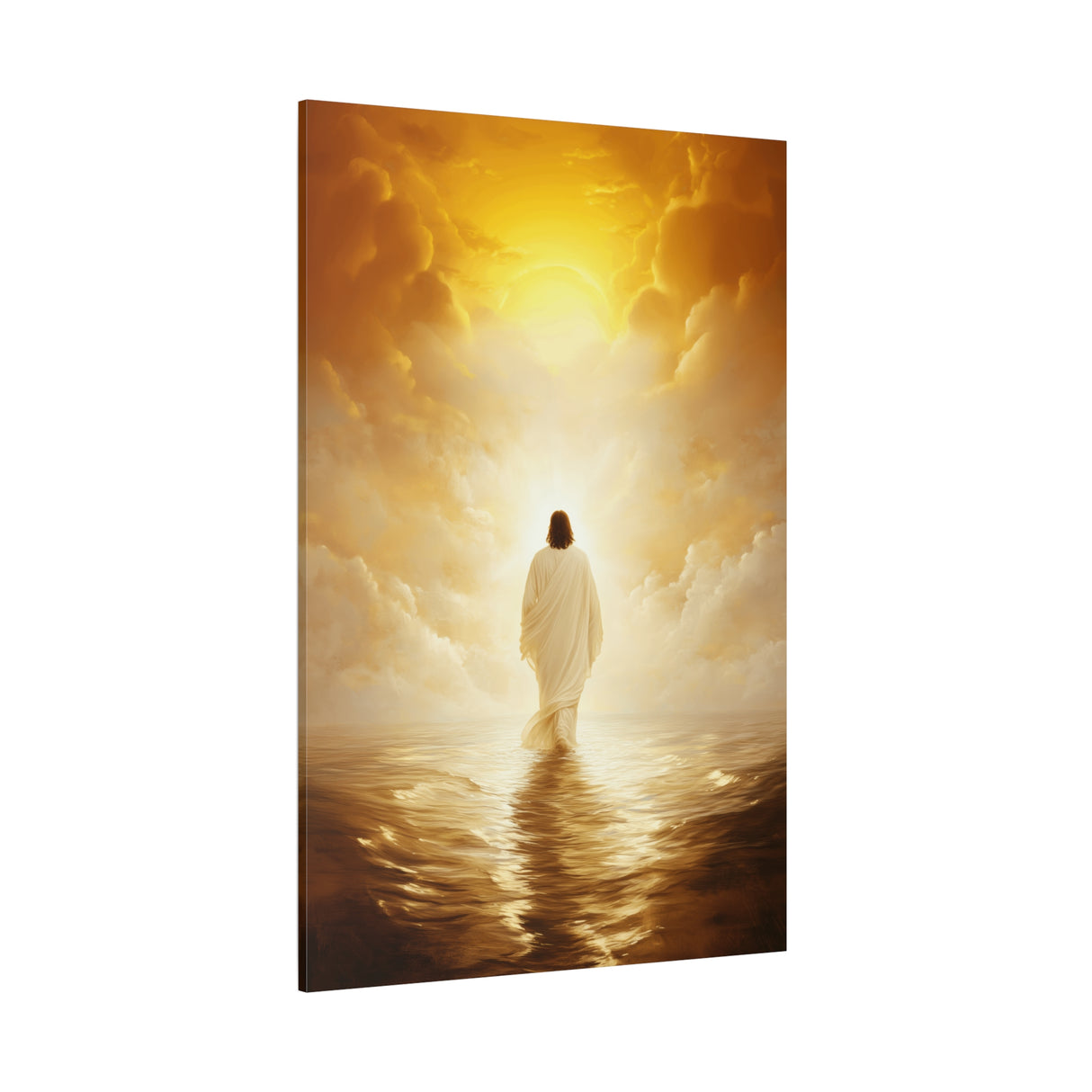 The Path of Light Canvas - Jesus Walking Towards the Dawn