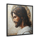 Christ Mosaic Framed Canvas - Divine Reflection