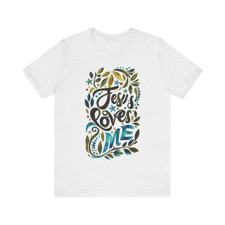 Jesus Loves Me Floral Typography T-Shirt