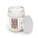 Jesus Has Risen Cross Floral Artisanal Candle